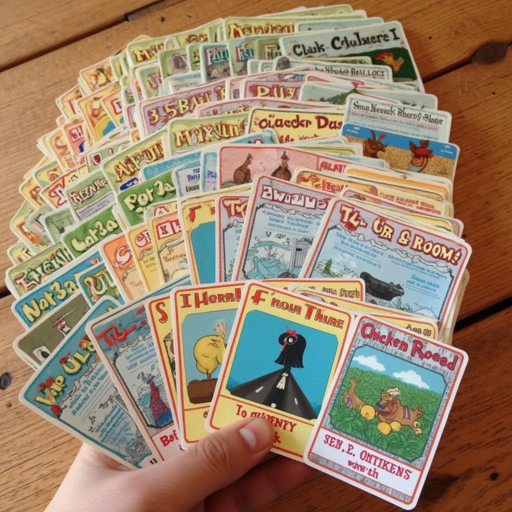 Chicken Road event cards spread out